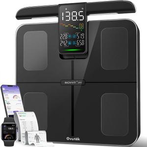 Ovutek Smart Scale for Body Weight: 8-Electrode 57 Measurements Professional Body Composition Analyzer - 500lb Accurate Bathroom Digital Weight Scale with BMI, Body Fat, Muscle Mass 5.3″ Color Display