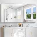 COFENY 30x72inch Bathroom Mirror, Silver Rectangle Mirror with Thin Metal Frame, Large Rectangular Wall Mirror for Bathroom, Living Roomm, Hair Salon, Big Farmehouse Mirrors Hang Horizontal/Vertical