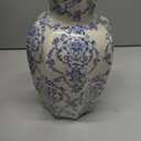 Vintage Ceramic Vase, Blue and White Porcelain Decorative Flower Vase for Centerpiece Living Room Table Shelf, Chinoiserie French Country Decor (Large)