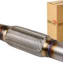 Exhaust Flex Pipe Universal Type 100% Stainless Steel For Heavy Duty and Cars (1 PC, 2.25X8X12)