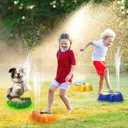 2-in-1 Kids Water Sprinkler & Balance Stepping Stone  2025 New Upgrade Glowing Octopus Garden Toy with LED Lights, Detachable Spray Nozzle, Anti-Slip, Stackable & Storage Bag(Orange & Green)