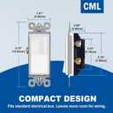 (50 Pack) CML Decorator Wall Light Switch, Single Pole Switch, 15A 120/277V, White
