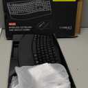 Wireless Keyboard and Mouse Combo, 2.4G Full Size Wave Keys Ergonomic Keyboard with Wrist Rest and 3-Level DPI Adjustable Wireless Ergonomic Mouse for Windows, Mac OS Desktop/Laptop/PC(Black)