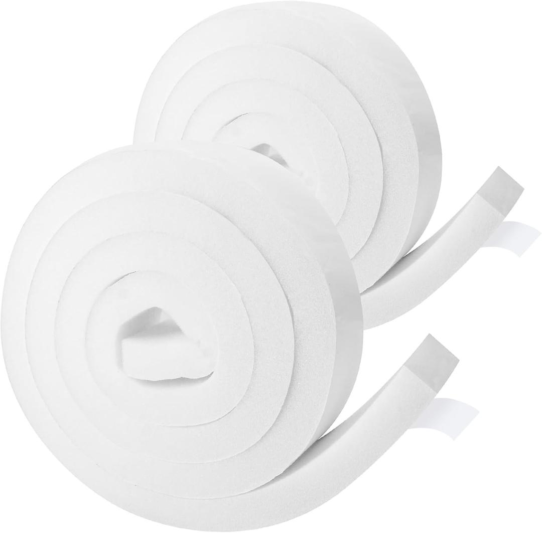 2 Rolls Air Conditioner Window Seal - PVC Foam Tape, 2 Inch x 0.8 Inch x 6.5 Ft, White, Weather Stripping for AC Window Insulation