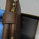 VULKIT Vintage Leather Tirfold POP UP Wallet RFID Protected, Coffee Brown