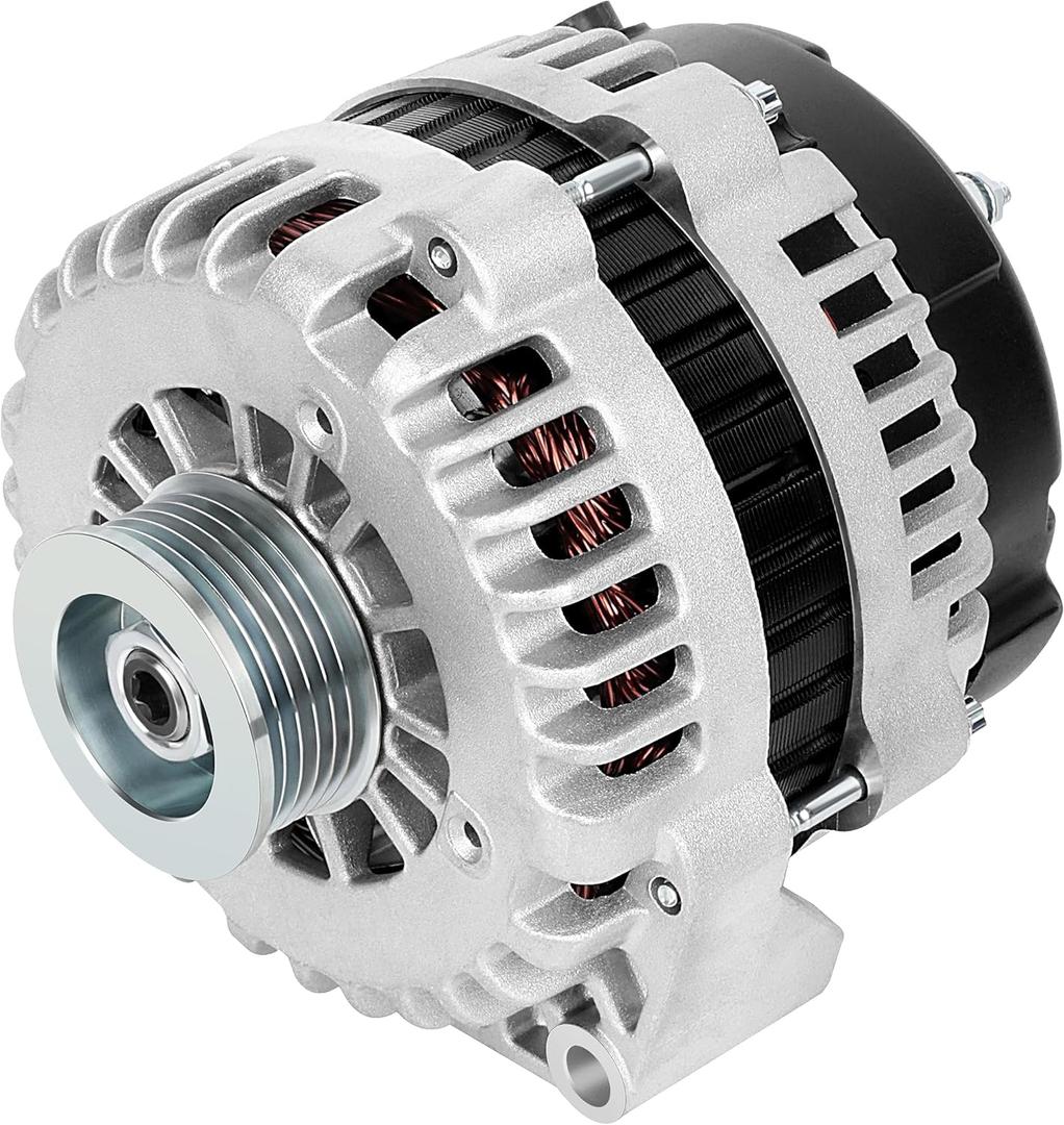 SCITOO Alternator Fit for Chevy for Chevrolet for GMC Truck, for Silverado for Pickup for Avalanche Tahoe, 1500 2500 3500 05-07 4.3L 4.8L 5.3L 6.0L 8.1L - 12V 145Amp CW 6-Groove Pulley 8302 15225927B