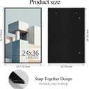 Lavezee 24x36 Poster Frame Black, Lightweight 24 x 36 Poster Frames for Wall Mounting, Display 24 by 36 Pictures, Posters & Art Prints Vertically or Horizontally, 3 Packs