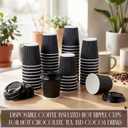 Ceenna 100 Set 7 oz Disposable Coffee Cups with Lids to Go Coffee Cup Insulated Hot Ripple Cup Paper Espresso Cups Bulk for Hot Chocolate Tea Cocoa Drinks Party