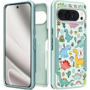 for Google Pixel 10 Pro XL Case - Women Cute Girls Cover Girly Kawaii Aesthetic Unique Design Dinosaurs Heavy Duty Protective Shockproof Military Grade for Google Pixel 10 Pro XL Phone Case