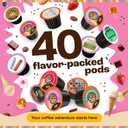 Crazy Cups Flavored Coffee Pods Variety Pack for Keurig K Cups Brewers, Assorted Flavored Coffee Sampler, 40 Count (EXP 12/31/26)