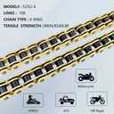 525 X-Ring Motorcycle Chain 108 Links with Connecting Master Link, Gold Drive Chain for Suzuki Honda Kawasaki Bicycles Motorcycle, Mini Bike, Dirt Bike, Bicycle