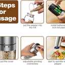 Gravity Electric Salt and Pepper Grinder Set, Adjustable Coarseness, Automatic Shakers Mill Grinder with LED Light, Upgraded Larger Capacity, One Hand Operated (Sliver 2 Pack)