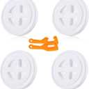 4 Pieces 5 Gallon Bucket Lid with Bucket Lid Opener,Plastic Storage Bucket Leak-Proof Screw Seal Lids,Pet Food Storage Container Lid for Home Paint Storage Buckets (White)
