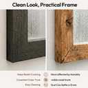 24"x36" Black Bathroom Mirror for Wall, Rustic Charred Wood Texture Vanity Mirror, Industrial Farmhouse Decor Mirror for Over Sink & Living Room, Horizontal/Vertical