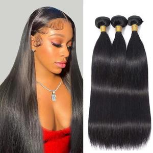 12A Straight Bundles Human Hair 14 16 18 Inch 100% Unprocessed Brazilian Virgin Hair 3 Human Hair Bundles for Black Women Natural Color Suitable To Wear At All Times