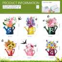 Yookeer 6 Pcs Spring Wooden Signs Decor Wood Tabletop Spring Flowers Tiered Tray Decorations Watering Can Table Centerpiece Wall for Home Office Farmhouse Tabletop