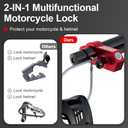 JAGASOL Motorcycle Lock Combo: Helmet & Brake Anti-Theft Handlebar Lock for Moped, Motorbike, Scooters, ATV, Dirt Bike, Street Bike