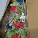 BLOSMON Red White and Blue Flowers: 4 Bundles Fake Flowers 4th of July Patriotic Decorations for Table Centerpieces - USA 250 Anniversary Artificial Bouquet Home Memorial Day Decor (Vase Not Included)