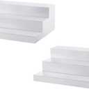 CiaoHER Large Acrylic Wine Liquor Bottle Rack 3 Tier White Countertop Riser Display for Bar Coffee Leisure Station Retail Store Shop Grocery Collection Organizer Stand (16''-2pack)