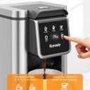 K Cup Coffee Maker, Hot & Iced Coffee Maker for K Cup and Grounds, 6-14 Oz Brew Sizes, 50oz Removable Tank, Single Cup Coffee Maker with Descaling Reminder, Stainless Steel, Black