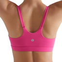 RUNNING GIRL Y-Back Sports Bras for Women, Medium Impact Wirefree Padded Bra Workout Crop Top Longline Sports Bra Push up, Rose red, Medium