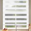 Cordless Zebra Blinds Roller Shades for Window Day and Night Blind Dual Layer Light Filtering Shade Light Control Room Darkening Horizontal Window Treatment 20" W X 72" H, White