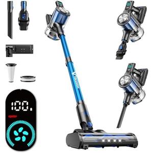 Cordless Vacuum Cleaner, 8-in-1 Cordless Stick Vacuum Cleaner with 3 Suction Modes, Up to 45mins Runtime, Rechargeable, Self-Standing, Wireless Vacuum Cleaners for Home Pet Hair Carpet Car Hard Floor
