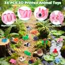 Celltestria 36Pcs Mini 3D Printed Animals for Kids Little 3D Printed Toys for Party Favors Gifts Exchange 3D Printed Figurines for Classroom Prize Rewards Goodie Bags
