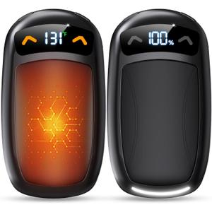 Rechargeable Hand Warmer 2Pack, AI Chips Electric Hand Warmers with LED Display, 3 Temps Portable Magnetic Handwarmers, Pocket-Sized Electronic Hand Warmers for Women, Man, Camping, Hunting, Christmas