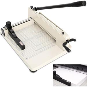 12 inch Heavy Duty Paper Cutter with HSS Blade, Industrial 400 Sheet Capacity Steel Paper Trimmer, Commercial Paper Cutter for Print Shop, School Crafting with Dual Safety Lock Protective Cover