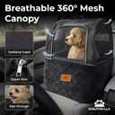 Dog Booster Car Seat for Small & Medium Dogs Up to 30lbs, Elevated Dog Car Seat Bed with Safety Belt, Detachable Washable Cover, Storage Pockets & Breathable Mesh Canopy