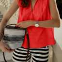 Tankaneo Womens Summer V Neck Tank Tops Collared Sleeveless Shirts Trendy Casual Loose Fit Blouse