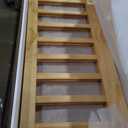 Full Size Floor Bed Frame with Slats and Center Support, Wood Full Size Montessori Floor Bed with Door and Safety Guardrail, Easy Assemble Montessori Beds for Kids, Girls, Boys, Natural