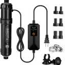 hygger 7W Aquarium U-V Light with Timer, 360 Protective Shield Clean Light for Crystal Clear Green Water, Submersible Fish Tank Cleaner for 3070 Gallon Freshwater & Saltwater Aquariums (1.97 * 9.05 inches)