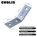CNQLIS 10 Pcs 45 Degree Angle Bracket Fitting for 1-5/8 Strut Channel, Comes with 40 Bolts 4 Hole Corner Brace Connector, 3/16" ThickThick
