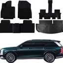 2026 Palisade Floor Mats Only Gas 7-Seat All Weather TPE Cargo Mat for Hyundai Palisade Accessories 2026 Include 1st & 2nd & 3rd Row Automotive Floor Mats Winter Slush Car Mat