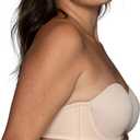 Vanity Fair Women's Beauty Back Smoothing Strapless Bra, 4-Way Stretch Fabric, Lightly Lined Cups up to H (Beige) Size 38C