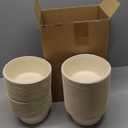 Tessco for you 100 Pack Large Disposable Salad Bowls Deep Heavy Duty Paper Bowls Sugarcane Fiber Compostable Biodegradable Microwave Safe for Hot Cold Soup Ramen Popcorn Pasta(40 oz,Natural Color)