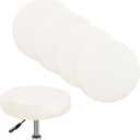 4-Pack Bar Stool Covers Round, for 12-14 Inch Chair Waterproof PU Seat Covers with Elastic Bands for Bar Stool/Round Cushion [Beige]