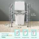 HOMEAL Seat Riser for Seniors with Bucket, Adjustable Raised Toilet Seat with Handles, Supports 450LBS, Heavy-Duty 3in1 Bedside Commode Chair for Any Toilet, Shower & Bedside (Grey, with Bucket)