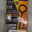 6 Inch Heavy Duty Black Screw Eyes Hooks, 700LBS Breaking Strength, 4PCS Self Tapping Eyelet Screw Eye Bolts, Screw in Eye Hooks for Wood Securing Cables Wire, Heavy Indoor & Outdoor Uses