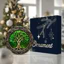 3 x Irish Ornament 2025, the Celtic Tree of Life Ornament Irish Ancestry Symbol Spiritual Home Decor, Pagan Wiccan Symbolism, Celtic Knot Design for Heritage Ceramic Material Christmas Occasion