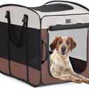 DONORO Dog Kennels and Crates for Medium Dogs, Portable Pop Up Indoor Pet Cage with Sturdy Wire Frame, Collapsible Travel Crate Soft Sided Cat Bag Escape Proof (32 Inch)