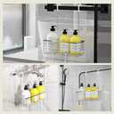 DELLAN Hanging Shower Organizer, Shower Rack with Hooks Over the Door, Bathroom Caddy and Basket (11"D x 4.7"W x 3.9"H)
