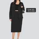 Casly Lamiit Women's 2 Piece Midi Skirt Sets Business Casual Outfits Long Sleeve Cardigan Matching Dressy Suits (M)