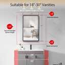 Bathroom Medicine Cabinet with Mirror, 17x27 inch Metal Black Recessed Medicine Cabinet with 3 Adjustable Metal Shelves, Rounded Rectangle Storage Cabinet
