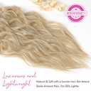 REECHO Clip in Hair Extensions, 4PCS Blonde Hair Extensions 24" Thick Long Beach Waves Invisible Lace Weft Natural Soft Hairpieces for Women Natural Blonde