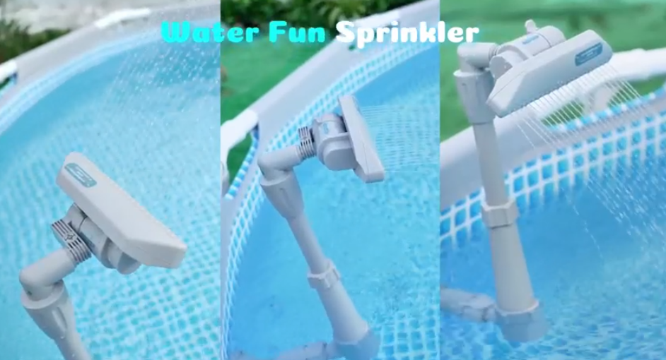 Pool Fountain Waterfall for Above Ground/Inground Pools, Auto-Swing Wide Spray Sprinkler Fountain, Adjustable Height 16-23", Swimming Pool Accessories for Relaxation & Water Cooling, Pool/Spa Decor