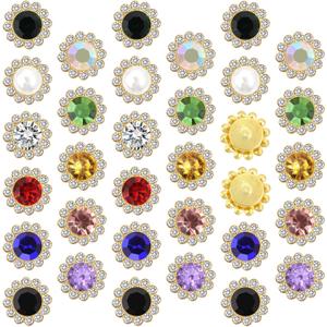 Tipart 100 Pcs 8mm Sew on Rhinestones,Crystal Glass Metal Base Flower Claw Flatback Rhinestones for Clothes Hats Bags Sewing Accessories (Mixed color)