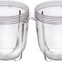 Replacement Parts Cups Accessory Compatible with Original Magic Bullet 250W MB1001 Blender (2 12oz cups)